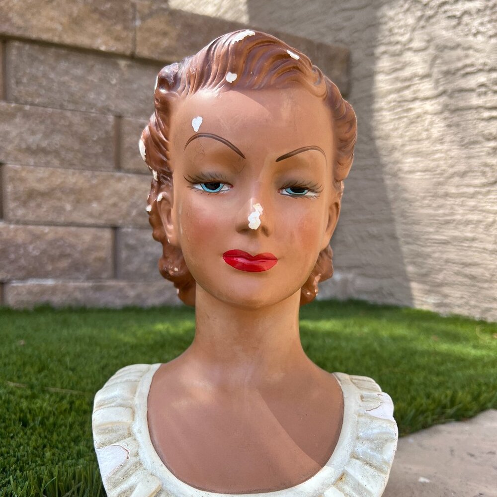 Vintage Ceramic Lady Head Vase